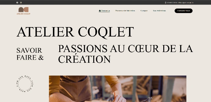 Site vitrine Atelier Coqlet