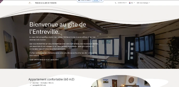 Site vitrine gîte de l'Entreville